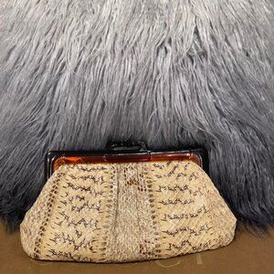 Vintage Python Frame Clutch
